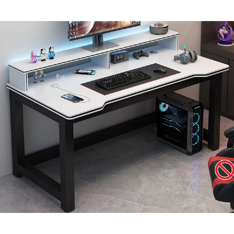 Mykenzi Executive Desk, White/Black