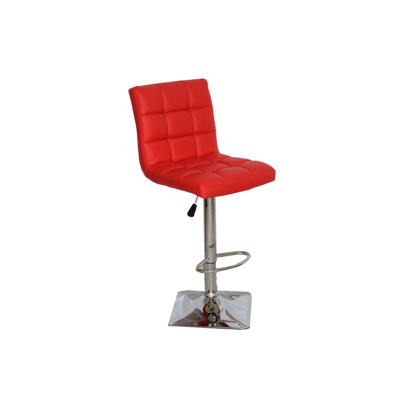 Tabouret de bar rotatif à hauteur ajustable Sondra, rouge