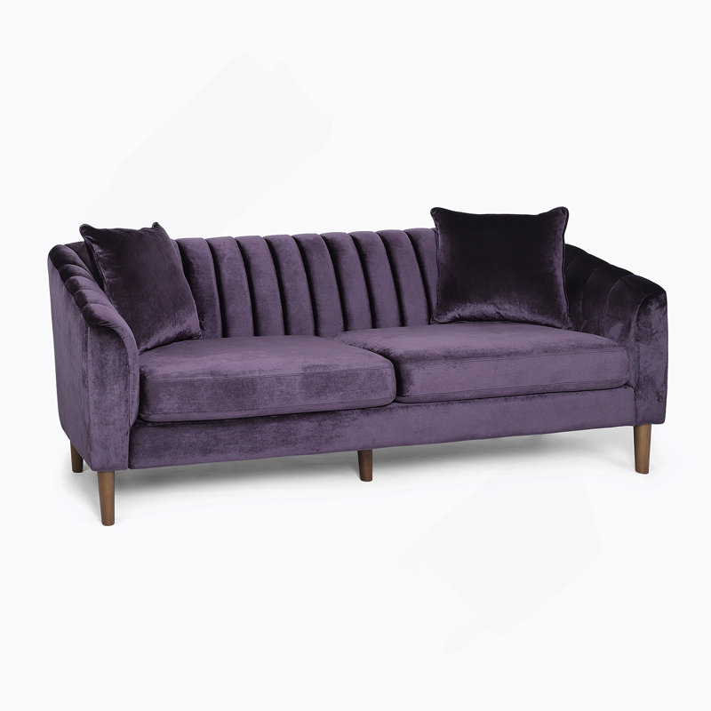 Canapé 3 places (mauve), Velours mauve / mauve