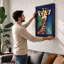 Giraffe Portrait Boho 1 Piece Single Picture Frame Wall Art-136694515-136694516