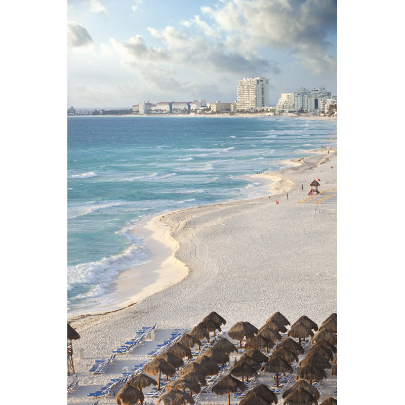 Curving Beach In Cancun by Willard - Wrapped Canvas Print, 46cm H x 30cm W