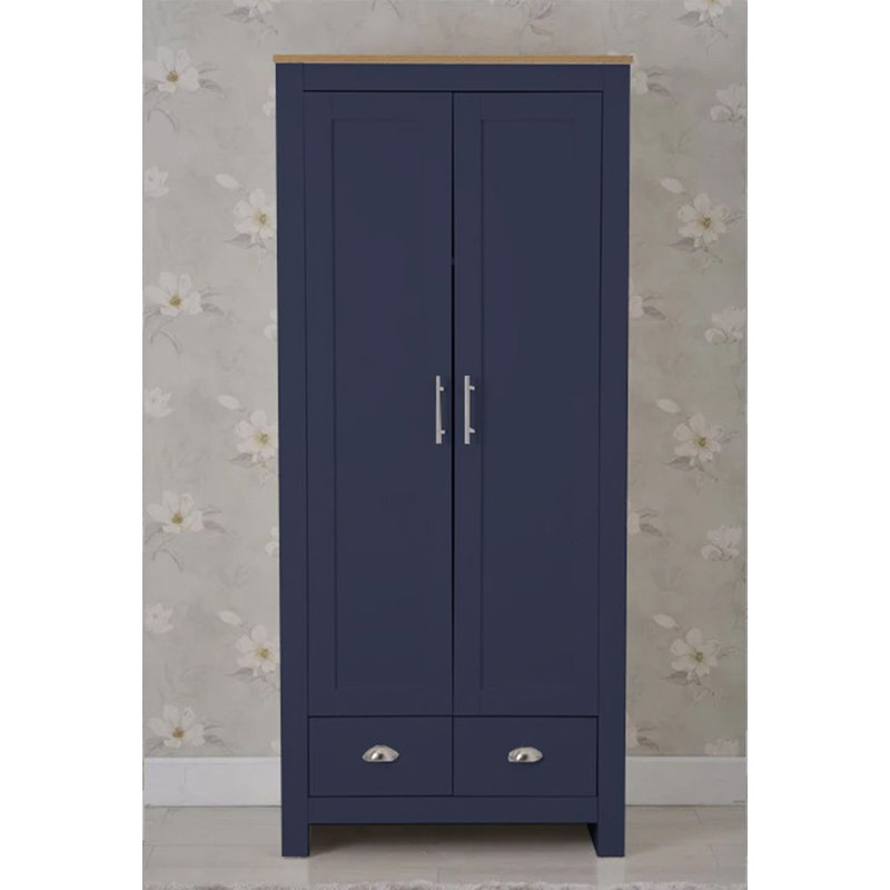 Annieruth 2 Door Wardrobe, Blue/Oak
