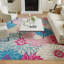 Tapis gris / rose / bleu à motif floral Carollee-25564879