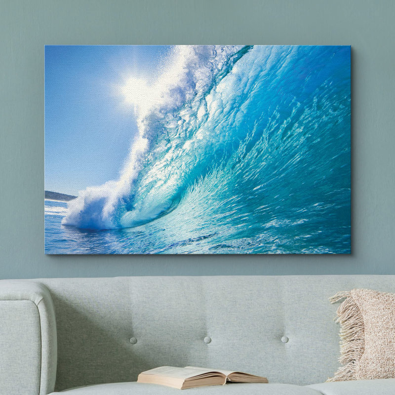 «Coastal Beach Surf a Tropical Blue Wave», art sur toile, Toile tendue, H 12 po x l 18 po