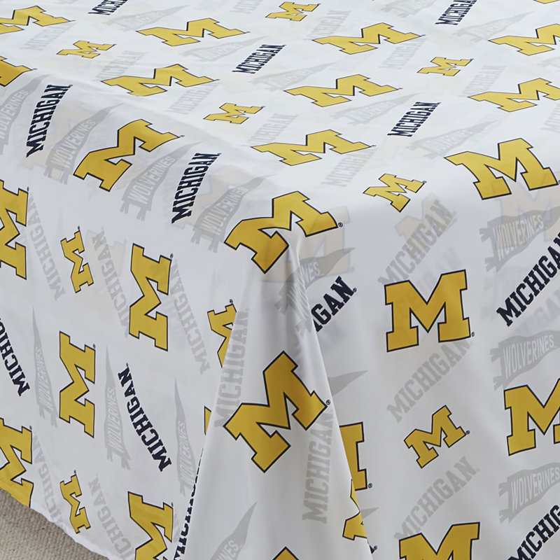 NCAA Bed Sheet Sets By Sweet Home Collection, Michigan Wolverines - Full, Full Sheet Set with 2 Pillowcases