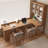 Brown Rectangular Solid Wood+Glass desk-2026820086