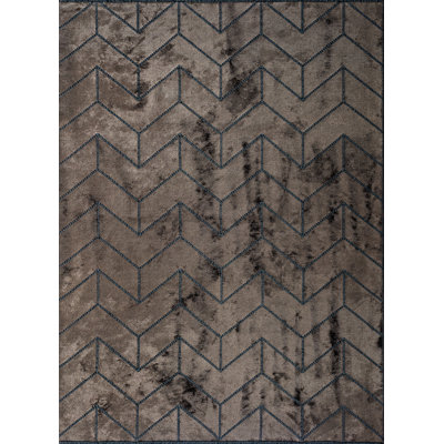 Rapture Brown/Taupe Chevron Luxury Area Rug