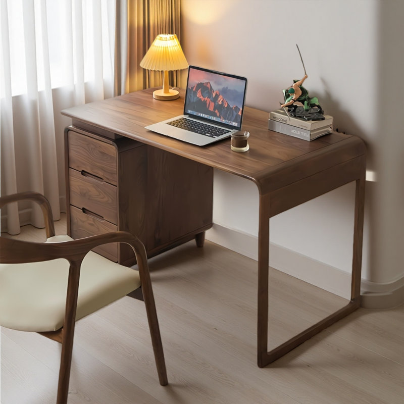 Simple Solid Wood Walnut Rectangle Desk, 29.5" H x 51.2" W x 23.6" D