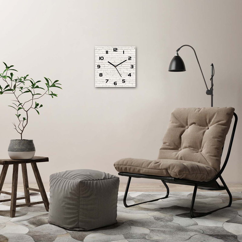 Hasitha Glass Wall Clock, Black/Light Grey