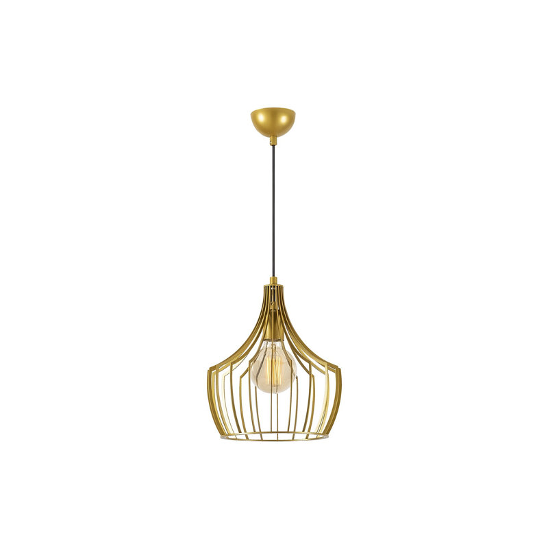 Modern Gold Chandelier, Metal Body, 10.6 in Diameter x 49.6 in Height | E27 Socket, Max 40W | Elegant Glam Lighting Fixture with 35.4 in Cable Length, Perfect for Dining Rooms & Living Spaces, IP20 Rated