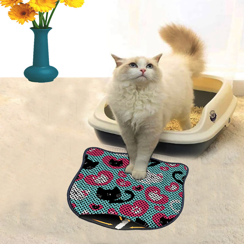 Durable Cat Litter Mat, 15.7 x 19.7 inches | 50% PVC / 50% Polyester, Machine Washable & Vacuum Friendly | Perfect for Easy Cleanup, Non-Slip Design to Keep Your Home Clean & Fresh, Ideal for Pet Owners