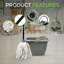Traditional Pure Cotton Mop and Bucket Set 12L Grey Floor Cleaner with Wringer