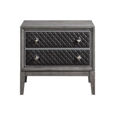 Table de chevet moderne à 2 tiroirs en similicuir de style moderne pour chambre à coucher 1 pièce