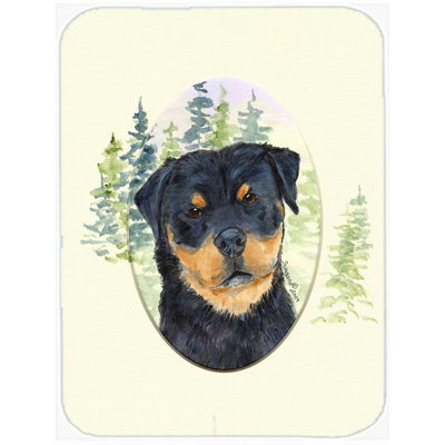 Winston Porter Rottweiler Glass Cutting Board
