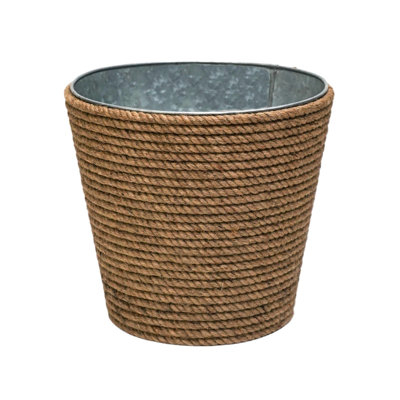 Jute and Galvanised Steel Planter Bucket