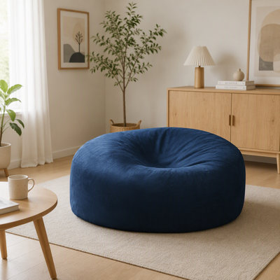 5FT Bean Bag Chair, Memory Foam Filled Round Sofa with Soft Flannel Cover for Adults & Teens, Living Room, Bedroom & College Dorm