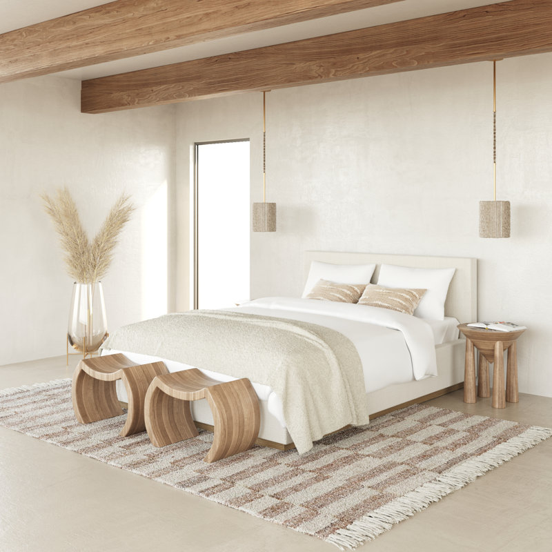 Striped Area Rug in Brown/Ivory, Rectangle 9' x 12'