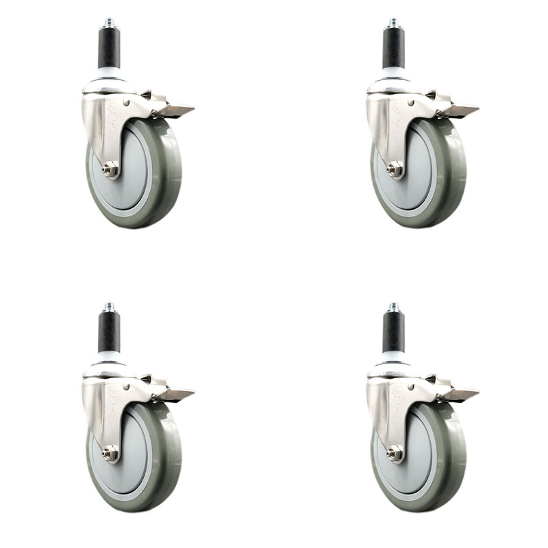 Jeu de roulettes extensibles en poly, Marron, H 5 po x l 5 po
