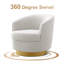 Fauteuil demi-tonneau pivotant en velours Janien-797537521