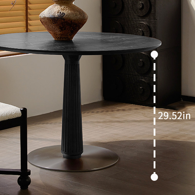 Modern Minimalist Ash Wood Round Table, 29.52"H x 43.3"L x 43.3"W