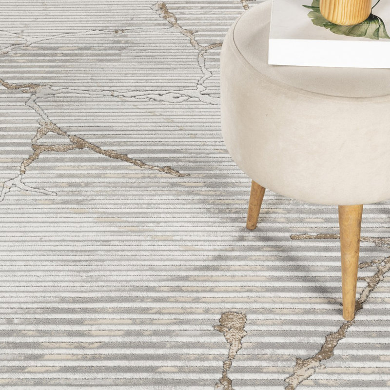 Tapis gris Geometrix - élégant et fonctionnel, Rectangle 5 pi 3 po x 7 pi 3 po