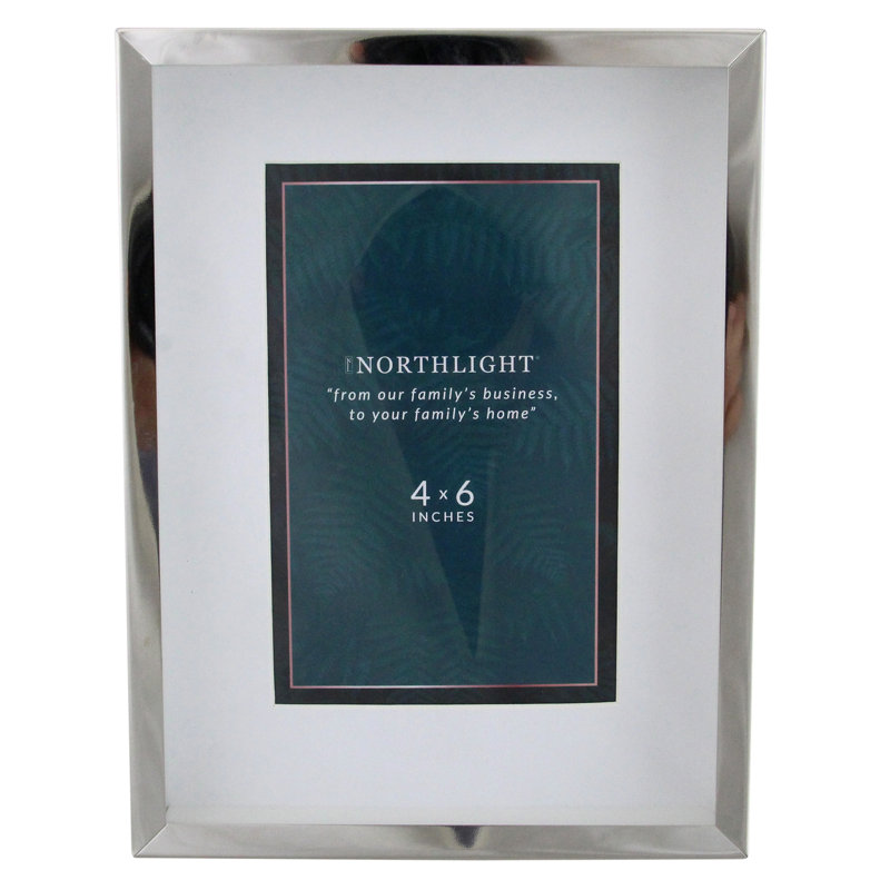 Contemporary Rectangular Photo Picture Frame - Silver and Clear, 4" x 6"