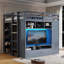 Lit mezzanine moderne avec garde-robe intégré et lumières DEL télécommandées-888659641