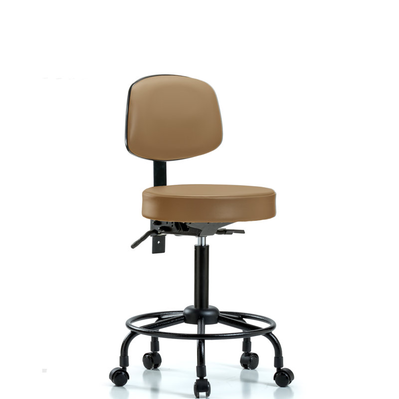Tabouret de bar Barcus, Roulettes, Taupe
