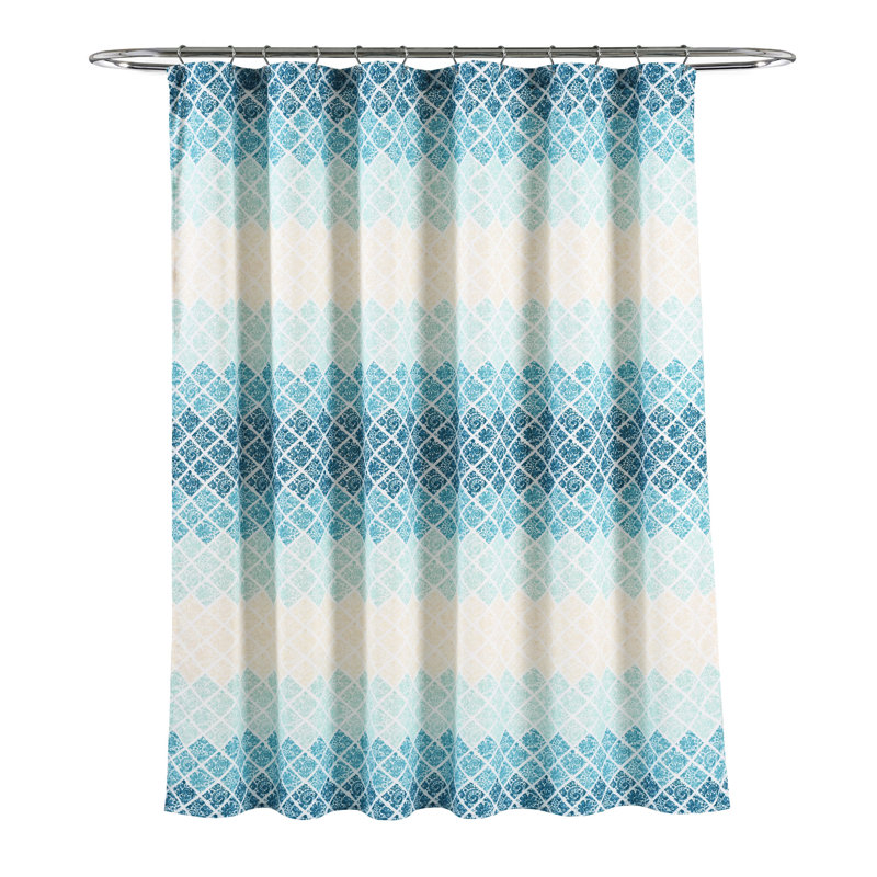Lush Decor Medallion Ombre Shower Curtain, Blue/Navy