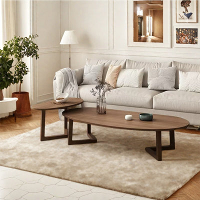 Solid wood tea table high and low combination