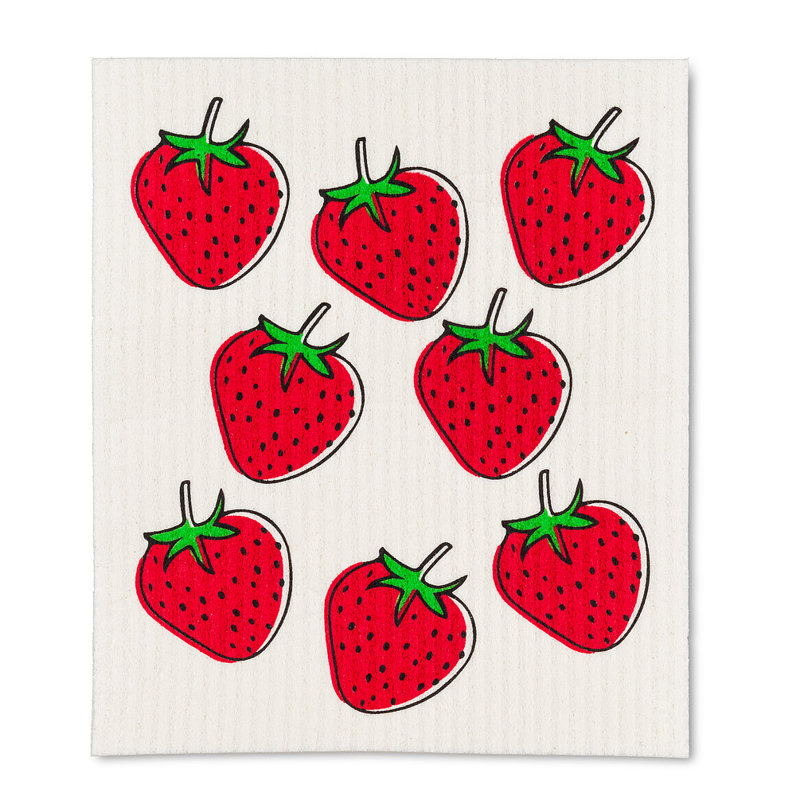 Set Of 2 Strawberries Dishcloth