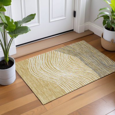 Machine Washable Indoor/Outdoor Bourkelands ACN2350 Stripes Rug
