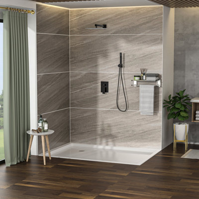 Système de double pomme de douche murale 10 po - Caoutchouc bronze huilé
