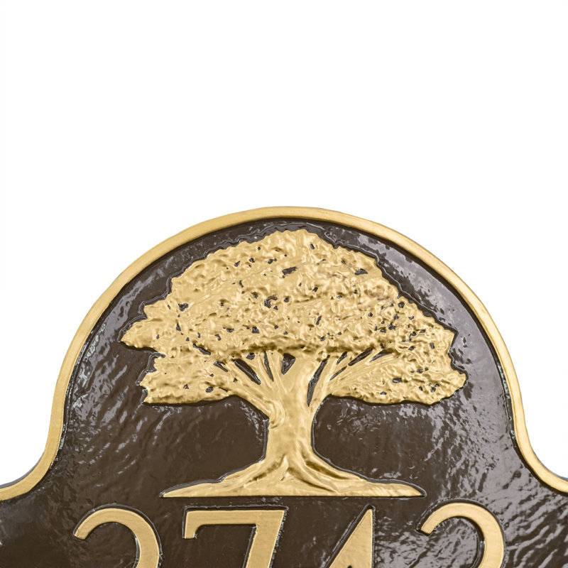 Plaque d’adresse murale sur 1 ligne, Gris / Blanc