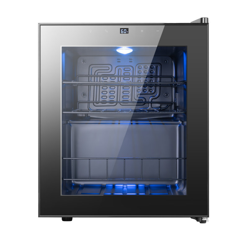 16.9'' W. 12 Bottle Single Zone Freestanding Wine Refrigerator Mini Wine Cooler