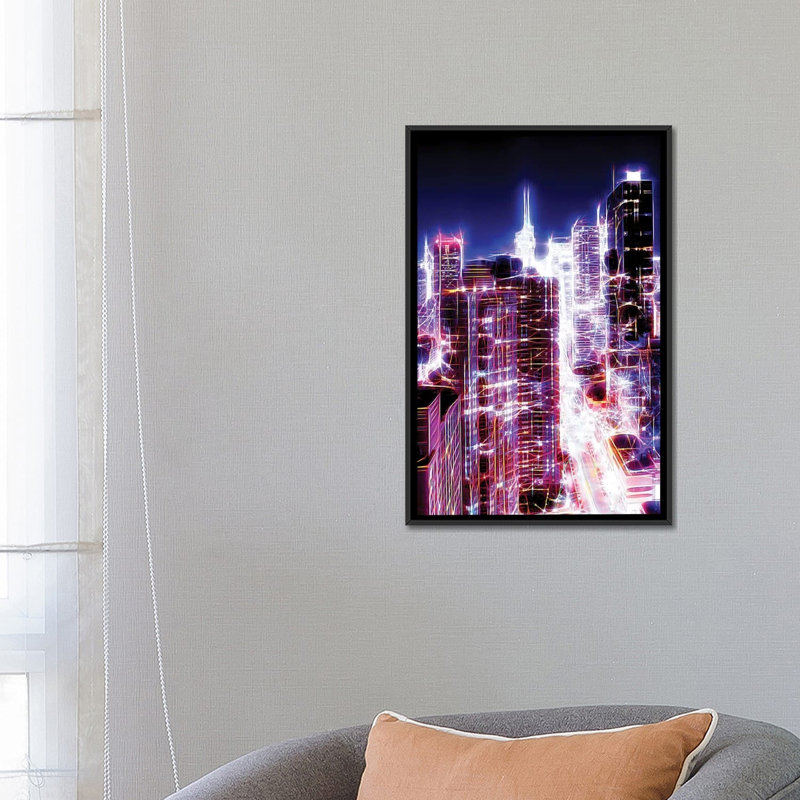 «42nd Street», impression sur toile, H 26 po x l 18 po x P 1,5 po, Toile avec cadre noir, Pas de tapis