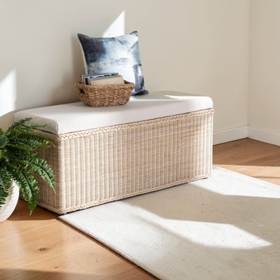 Banc de rangement en rotin tressé Adella