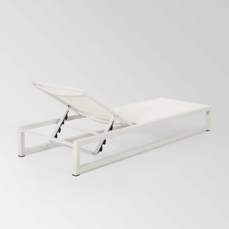 Méridienne inclinable Alliyiah, Crème / Blanc, 1