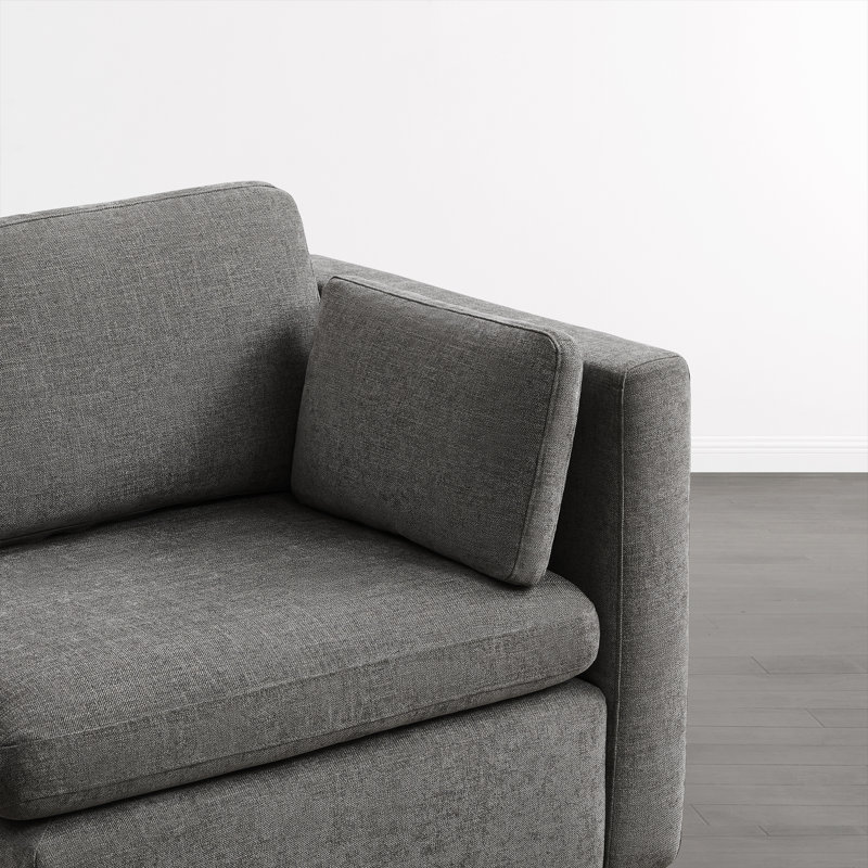 Canapé modulaire rembourré 5 pièces Winfree, Gris fossile