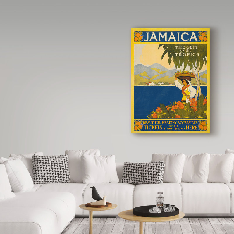 « jamaïque travel poster 1910 », publicité sur toile tendue, H 24 po x l 18 po