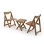 Matériau Ensemble de bistro et de table pliable d'extérieur avec 2 chaises et table rectangulaire, teck