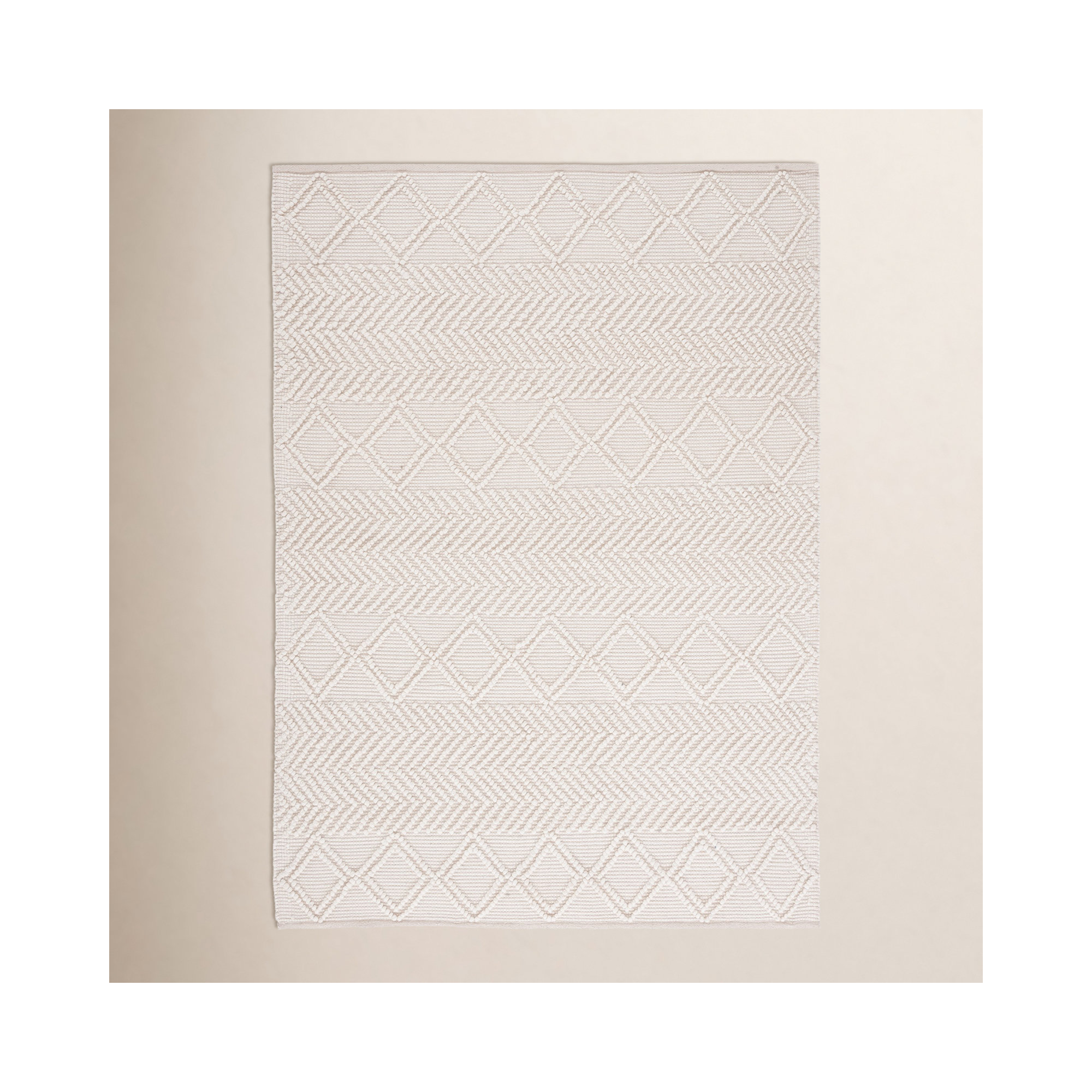 Tarres Handmade Wool Ivory Rug, Square 6'