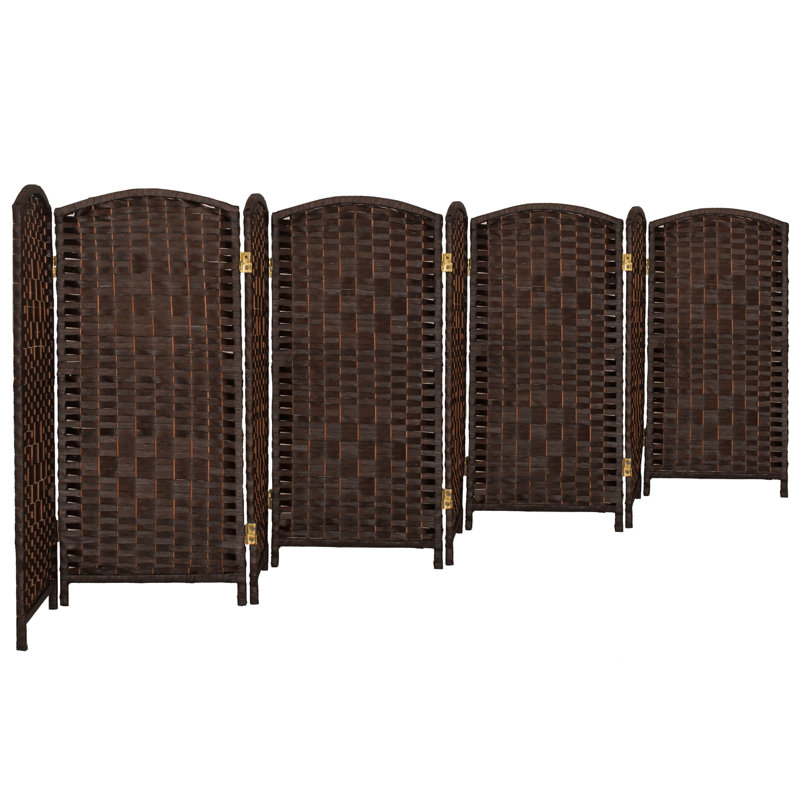 Paravent Short Diamond Weave, 2 pi, 8, Café noir