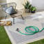 Ivory Modern Outdoor Rug, Geometric Stain Resistant Easy to Clean Rug For Patio, Balcony, Decks & Garden-1203691956