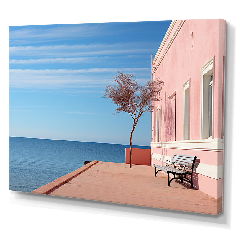 «Coastal Dream Pink and Blue Retreat» sur impression sur toile, H 30 po x l 40 po x P 1,5 po, Toile tendue