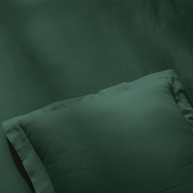 Lunete Egyptian Cotton Blend Modern & Contemporary Duvet Cover Set, Hunter Green, Twin XL Duvet cover + 1 Pillow Sham