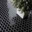 Metro 1" Hex Glossy Black 10-1/4 in. x 11-7/8 in. Porcelain Mosaic Floor and Wall Tile