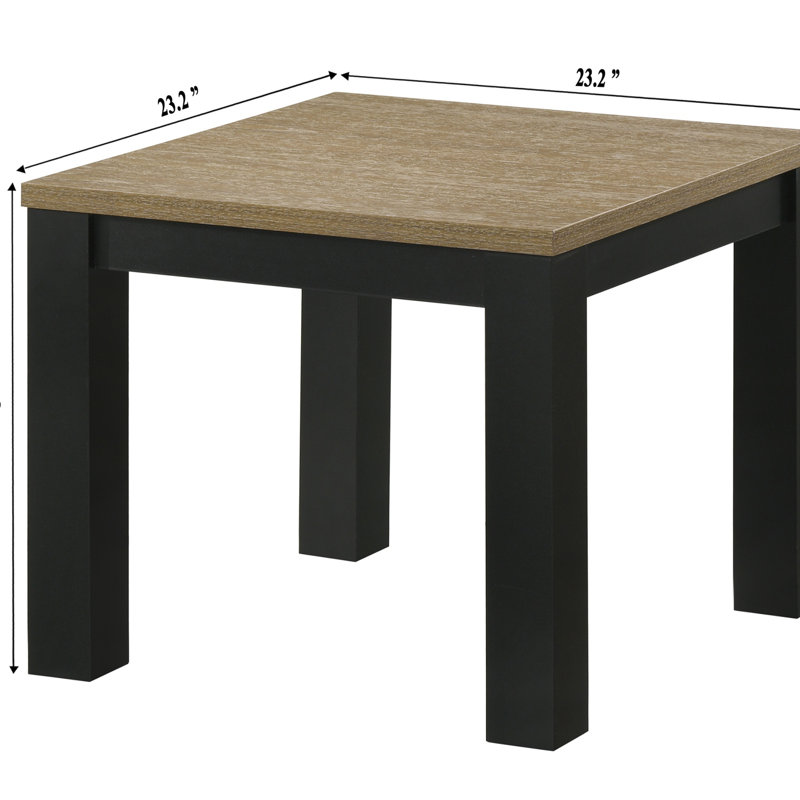 Ensemble de table de salon 3 pièces avec plateau en bois, table basse rectangulaire et tables de bout carrées, élégant et fonctionnel