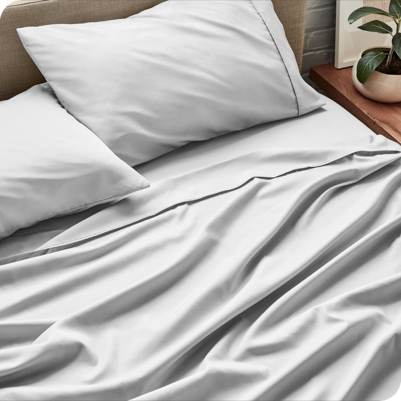 Bare Home Ultra-Soft Microfiber Sheet Set, Queen Sheet Set + 1 Fitted Sheet + 2 Pillowcases, Cloud Gray
