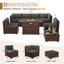 Ensemble de conversation modulaire en rotin pour 6 personnes avec coussins-162976273-148817175